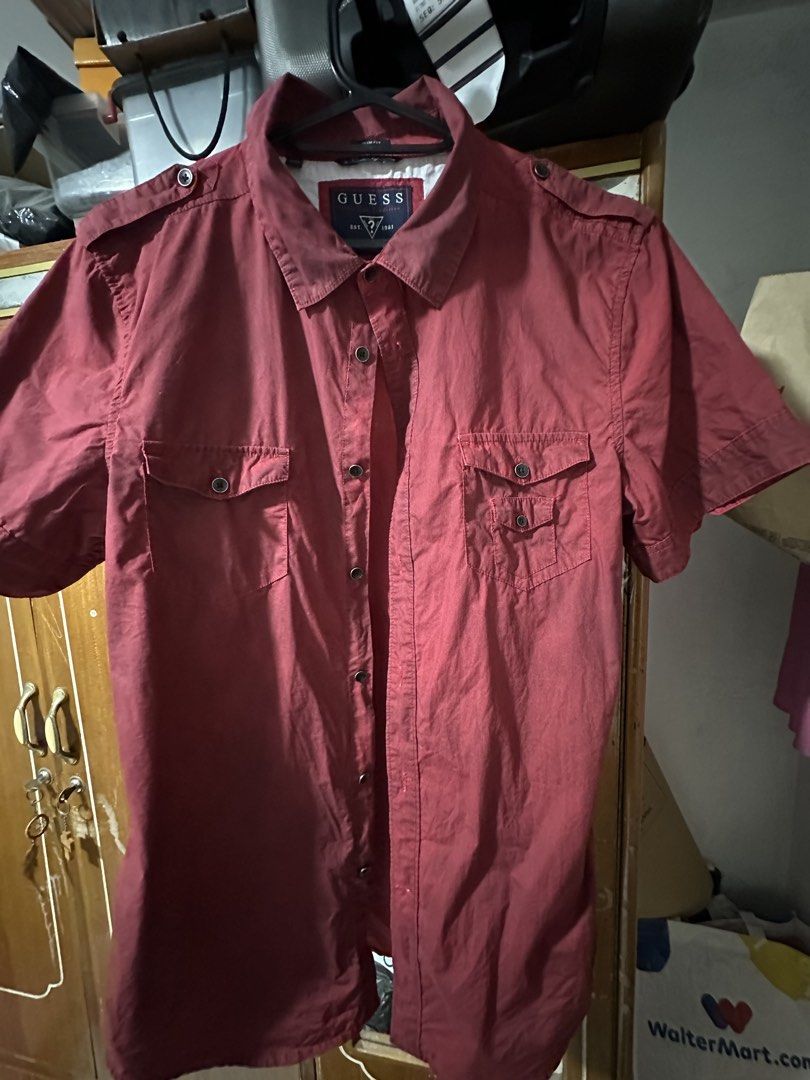 GUESS button down shirts (Category: Tshirts & Polo Shirts ) located in Marikina City. Submitted by lainegrio (Listing ID 1465042428, Image 2). Description: Rfs: decluttering All polo are size Small and slim fit Php 200 each, get all 5 for Php 750. Shipping fee not included.