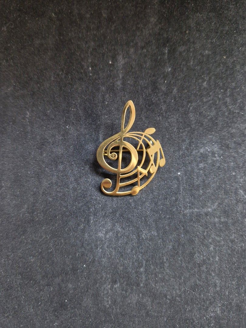 Hallow Treble Clef Brooch 3 (Category: Brooches) located in Taguig. Submitted by mommaschoice (Listing ID 1464970484, Image 1). Description: Brand new Unisex use Gold-Tone finish Lightweight won't damage the fabric Ships nationwide.