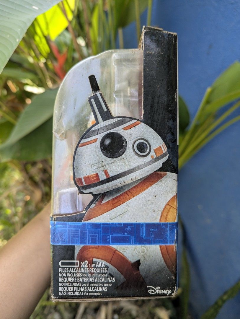 Hasbro Star Wars Rip N Go BB-8 Action Figure (Category: Action & Battle Toys) located in Bacolod City. Submitted by closetcleanupbcd (Listing ID 1464982227, Image 2). Description: - Item: Star Wars Rip N Go BB-8 Toy by Hasbro - Condition: Brand new, figure is unopened and still inside the box - Packaging Flaws: Box shows heavy wear, tears, and scuffs on both cardboard and plastic - Recommended Age: 4 years and up - Power: Requires 2 AAA batteries