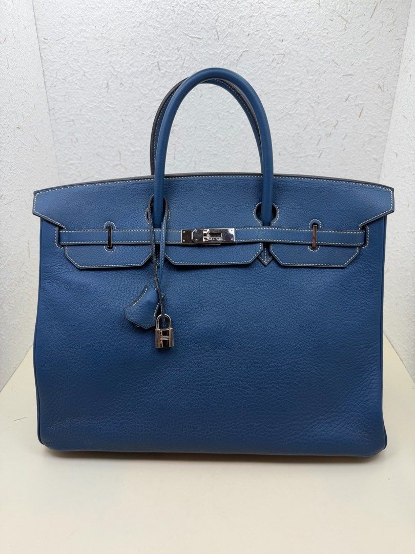 hermes 愛馬仕 框G Birkin40 牛仔藍銀扣 togo皮 鎖具齊全 BK40 40cm （分類：手袋及銀包）位於 Hong Kong。 由 little_bee_hk 提交（商品編號 1464993499，圖片 1）。簡介： 。