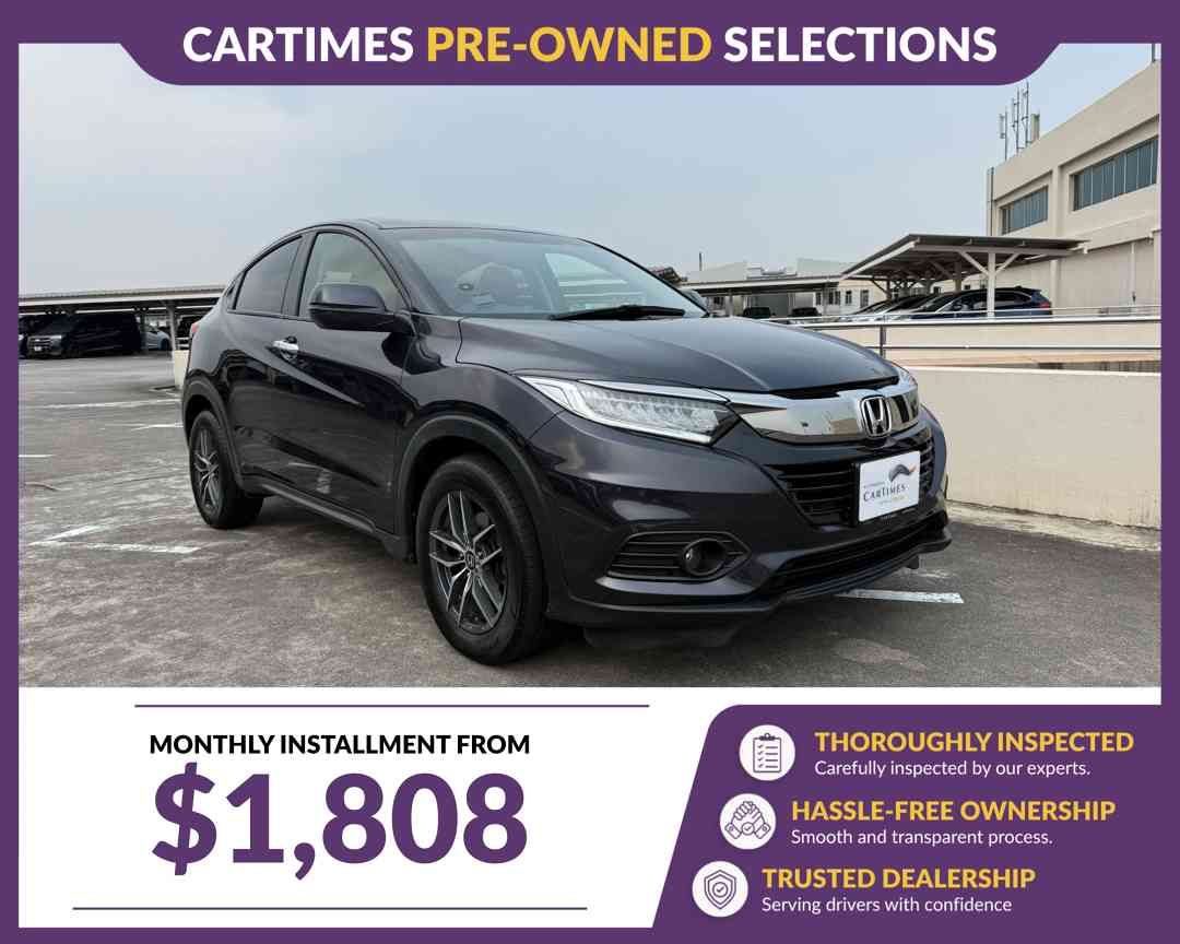 Honda Vezel 1.5 X (A) (Category: Used Cars) located in Singapore. Submitted by cartimesautomobile (Listing ID 1464995262, Image 2). Description: Certified Pre-owned * Buy With Confidence. Financing from just 2.28% P.A. Enjoy attractive loan rates with flexible financing options. 120-point comprehensive health check. Professionally refurbished. Trade-in welcome. No hidden fees. In-house workshop warranty available. Contact our friendly sales consu