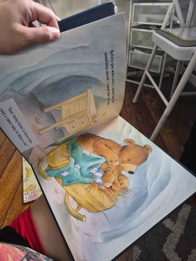 I Prayed for You book by Jean Fischer (Category: Children's Books) located in Manila. Submitted by abethgueco (Listing ID 1464977808, Image 3). Description: - Title: I Prayed for You - Author: Jean Fischer - Illustrator: Frank Endersby - Publisher: Tommy Nelson - Format: Hardcover - Condition: Good - Highlights: Sweet parent-and-cub bear story, beautiful watercolor illustrations on every page, perfect for bedtime reading - Lalamove/grab only.
