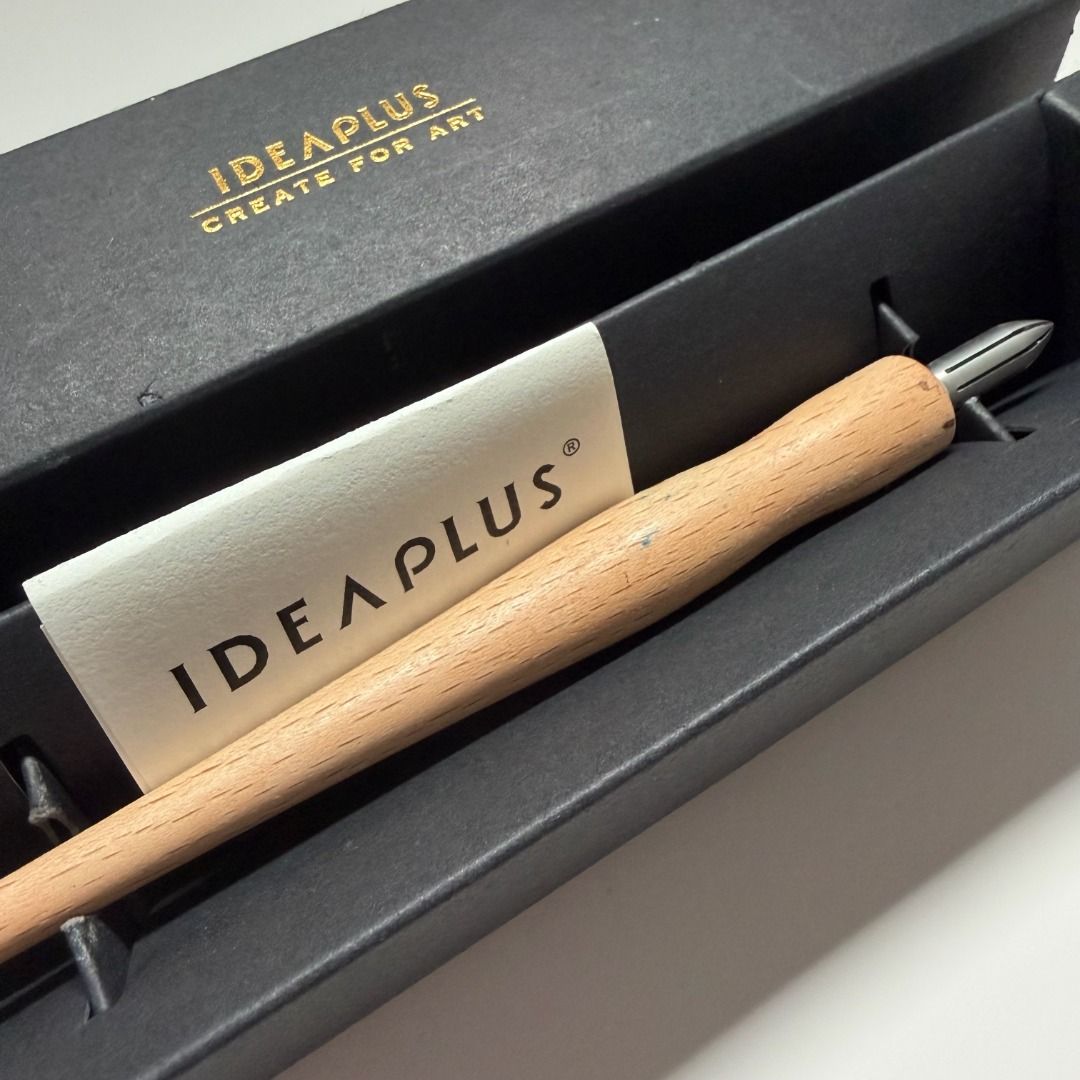 IDEAPLUS Stainless Steel Nib & Holder (Category: Stationery & School Supplies) located in Quezon City. Submitted by shopfromm (Listing ID 1465081404, Image 2). Description: IDEAPLUS Stainless Steel Nib & Holder Condition: There are minimal signs wear and tear and visible ink stains on the holder and nib due to previous use with waterproof ink. These are cosmetic and do not affect the function of the dip pen. RFS: I barely reach for this since I p