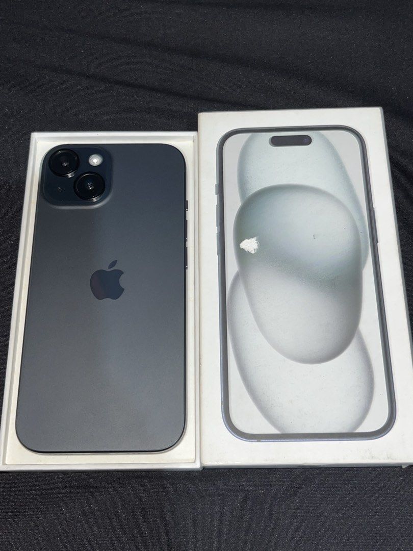 iPhone 15 128gb BLACK (Category: iPhone 15 Series) located in Manila. Submitted by iswitch (Listing ID 1465135049, Image 1). Description: ₱24,800 For SALE or SWAP to lower ios!!🍎 iPhone 15 128gb BLACK ZP/A variant Factory Unlocked✅ iOS version 26.6.1 Truetone ✅ Face ID✅ 97% battery health🔋 131 cycle count All workings No issue✅ No repair history✅ NTC Approved🇵🇭 Inclusion: Unit Original box Case Unli check upon meet up No return/refund once it