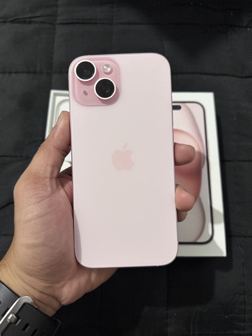 Iphone 15 128gb pink 100% batt (Category: iPhone 15 Series) located in Manila. Submitted by jmdelfin23 (Listing ID 1465112838, Image 2). Description: For sale !!! Iphone 15 128gb pink Factory unlocked 100% batthealth 124 cyclecount Local variant / ntc 3mos old underwarranty til July 2027 Comes with box , unit and cord No issues almost new 28,890 Meetup; Commonwealth qc Sm north Trinoma Munoz or halfway.