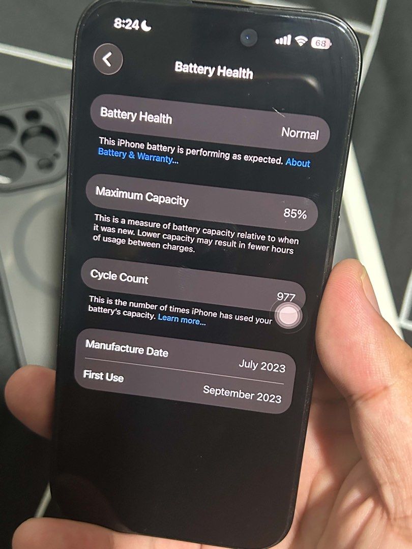 Iphone 15 Pro 128Gb Black (Category: iPhone 15 Series) located in Zamboanga. Submitted by josho13 (Listing ID 1465013513, Image 2). Description: Iphone 15pro 128 gb variant, complete set with box. Rfs: Extra phone.