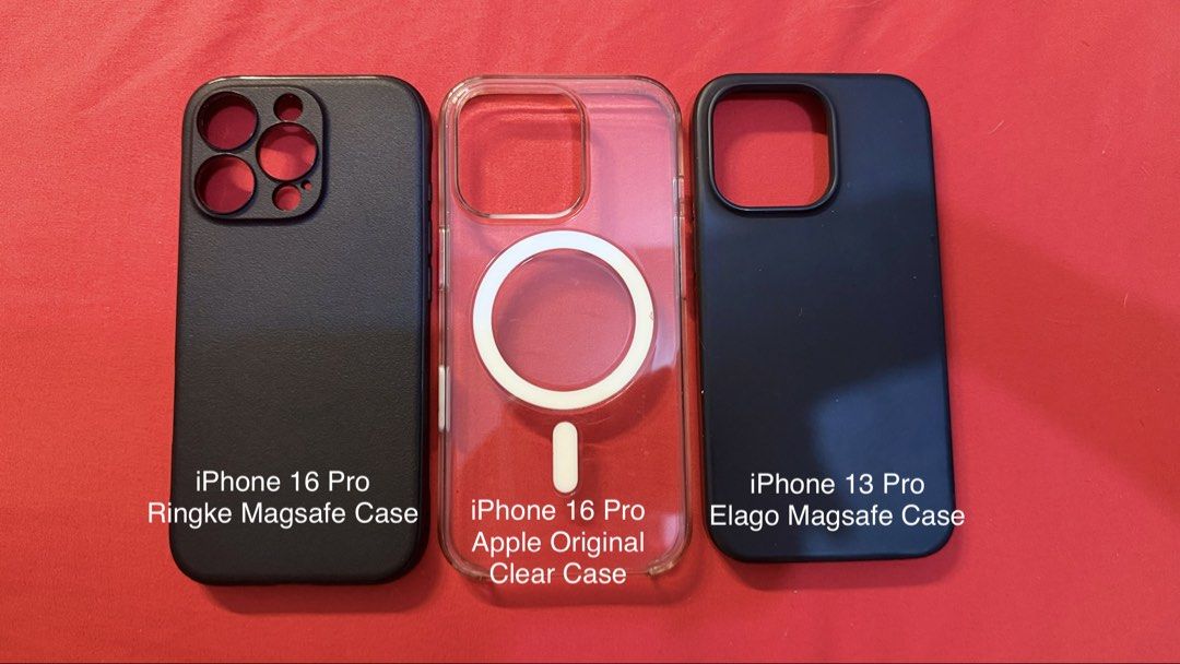 iPhone 16 Pro & 13 Pro Case | Take all (Category: Cases & Sleeves) located in Paranaque City. Submitted by erikiki (Listing ID 1465113200, Image 1). Description: iPhone 16 Pro Apple Original Clear Case iPhone 16 Pro Ringke Magsafe Case iPhone 13 Pro Elago Magsafe Case Take all for 1k only..