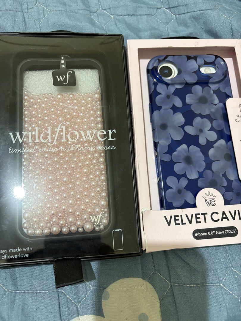 iPhone Air Case (Category: Cases & Sleeves) located in Rizal. Submitted by misspajama (Listing ID 1465072016, Image 1). Description: Selling as bundle Original Velvet Caviar worth 2,690 Not original Wild Flower worth 700 plus RFS: decluttering.