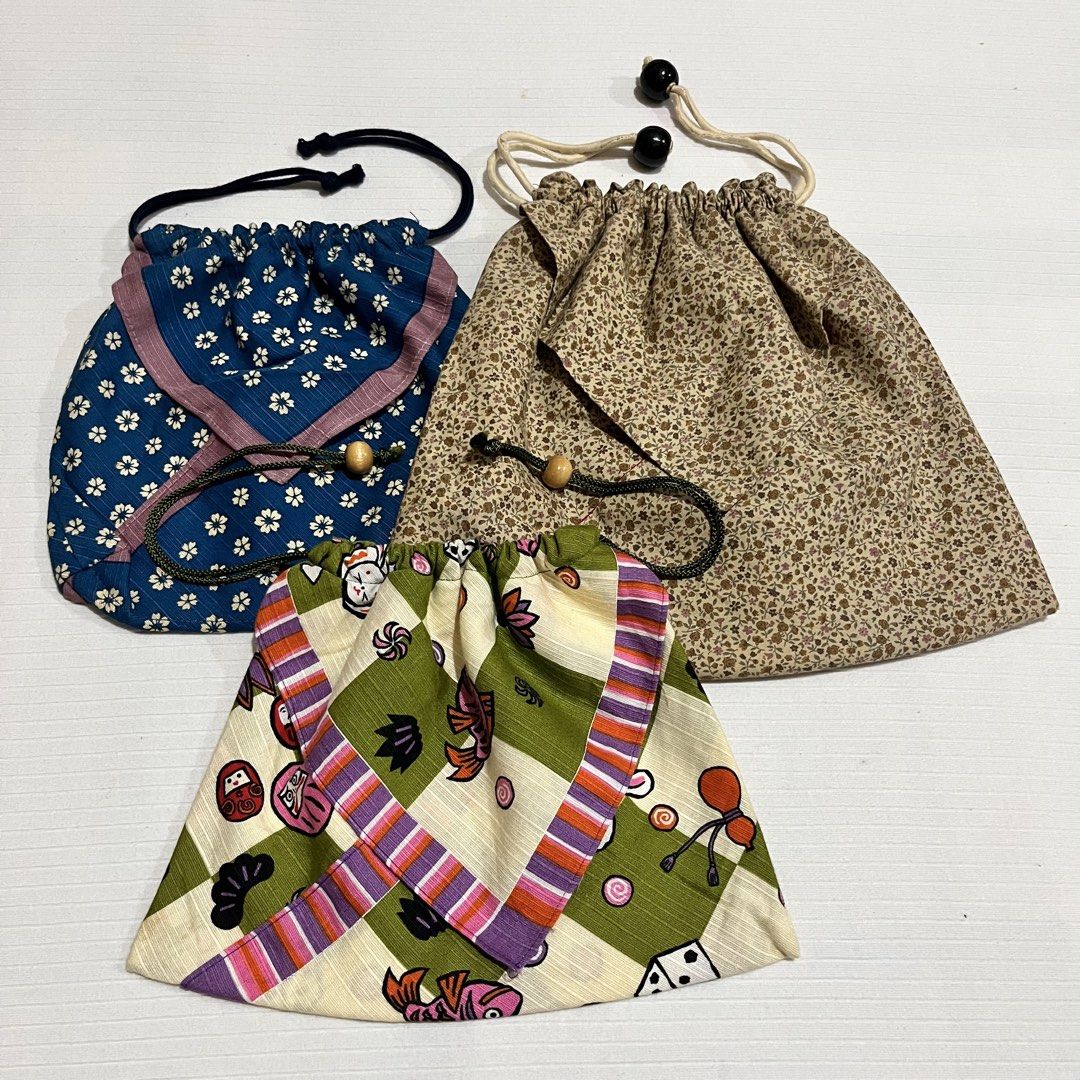 JAPAN BUNDLE Unique and Functional Drawstring Pouches (Category: Purses & Pouches) located in Mangaldan. Submitted by janzyvi (Listing ID 1465111808, Image 1). Description: .