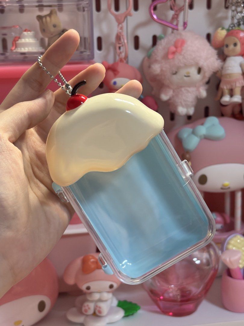 Japan Soda Ice Cream Float Container Keychain (Category: Vintage Collectibles) located in San Juan City. Submitted by glitznpops.ph (Listing ID 1465010677, Image 3). Description: ~ You can store your figures here like Sonny angel, Sylvanian Critters and etc!!<33 ~ Bought this from Japan! :D.
