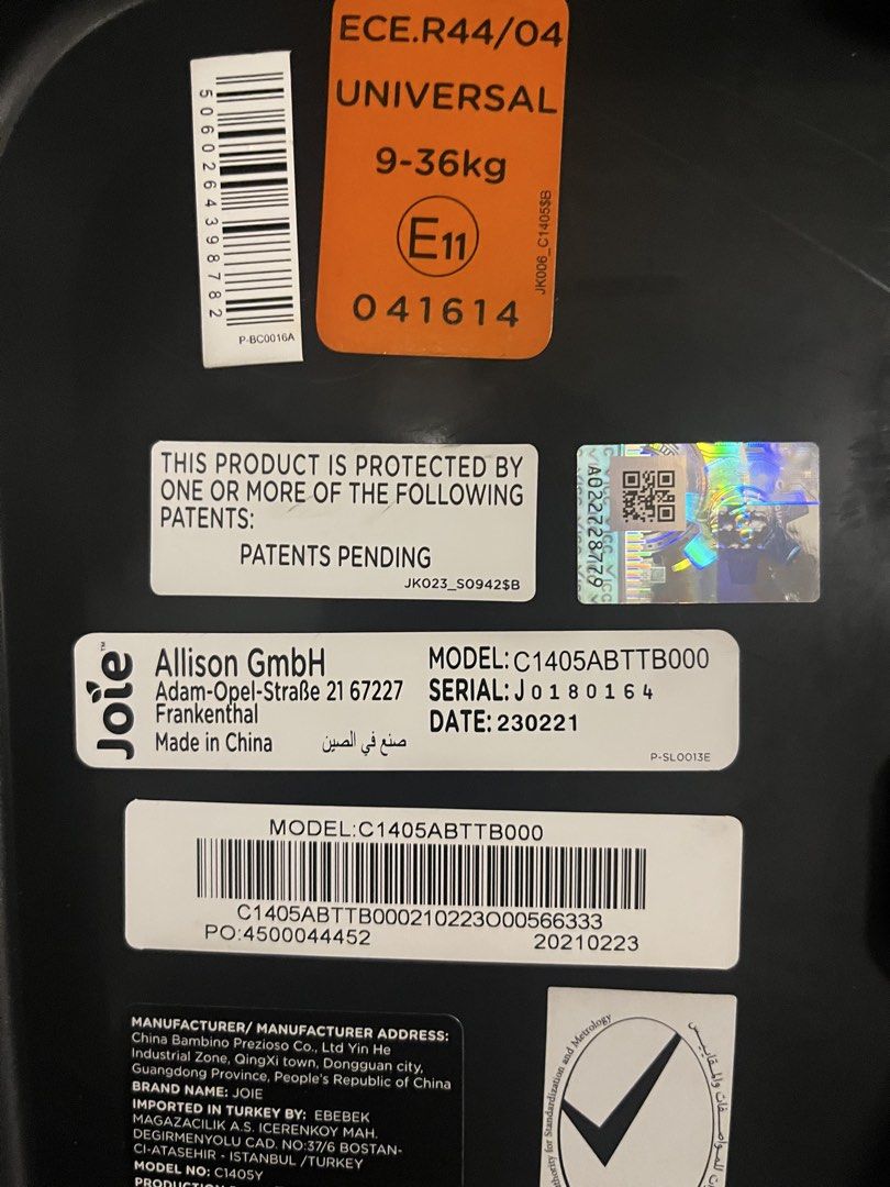 Joie Car Seat (Category: Car Seats) located in Manila. Submitted by thecuratedshelf (Listing ID 1465030607, Image 3). Description: Joie Car Seat Preowned For 1-12 yrs old No issues.