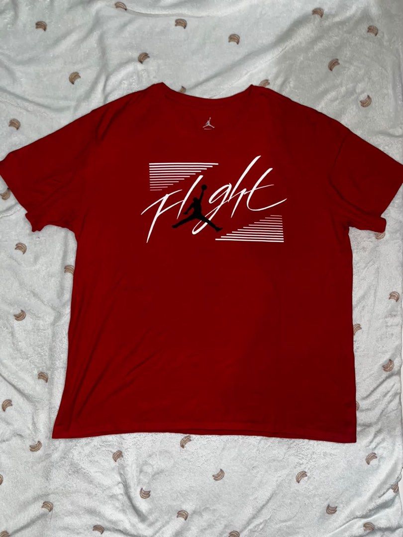 Jordan Flight Graphic T-Shirt Red (Category: Tshirts & Polo Shirts ) located in Manila. Submitted by yelutot (Listing ID 1465141151, Image 1). Description: Jordan Shirts TAKE ALL ONLY/ ASPACK 2 Grey shirt size is XL, The pink and the red are XXL size.