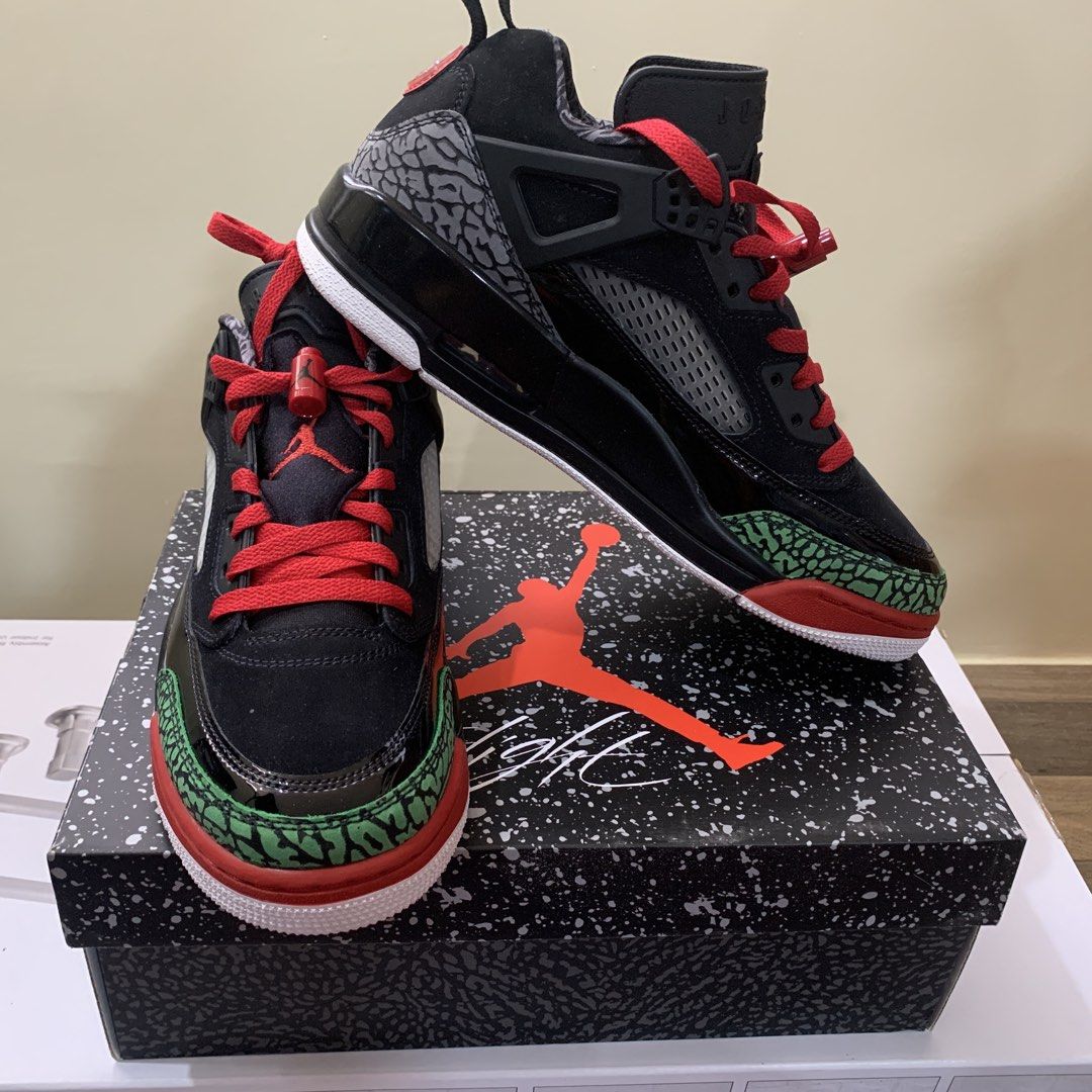 Jordan Spizike Low OG (Category: Sneakers) located in Malasiqui. Submitted by Ellllee (Listing ID 1465074417, Image 1). Description: Jordan Spizike Low OG 100% Original - Black, Red, and Green - With Original box .
