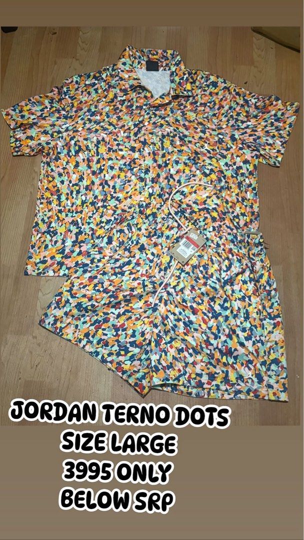 Jordan Terno Dots Size large bnew (Category: Sets & Coordinates) located in Manila. Submitted by karl.1995 (Listing ID 1465002870, Image 1). Description: JORDAN TERNO SIZE LARGE 3500 ONLY BELOW SRP.