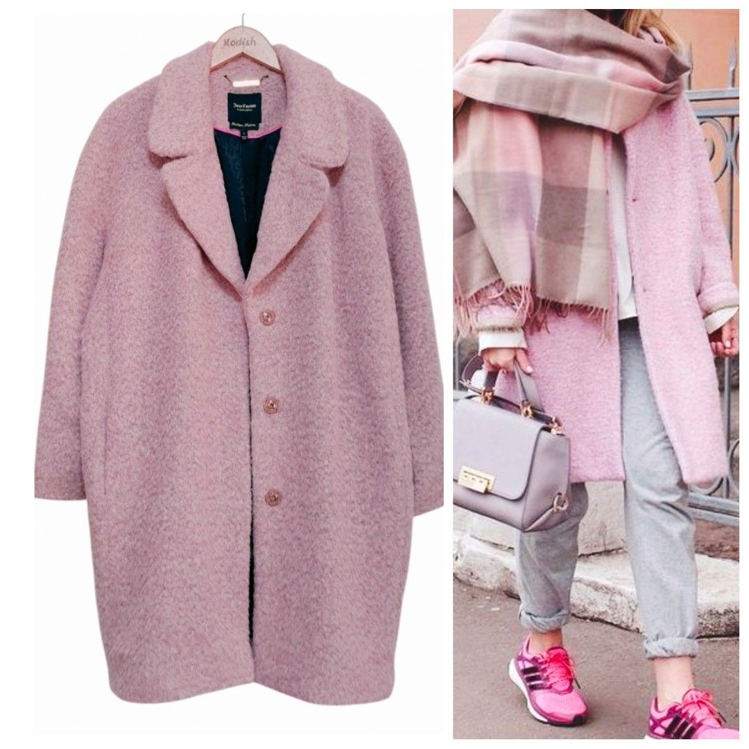 Juicy Couture pink Oversized Coat (Category: Coats, Jackets and Outerwear) located in Caloocan City. Submitted by modishthriftstore (Listing ID 1465128823, Image 1). Description: Pink Oversized Winter coat* Line New* Winter -Autumn Coat* with side pockets ❤ M-XL S: Fits All Width: 25 inches L: 38 (Below knee).