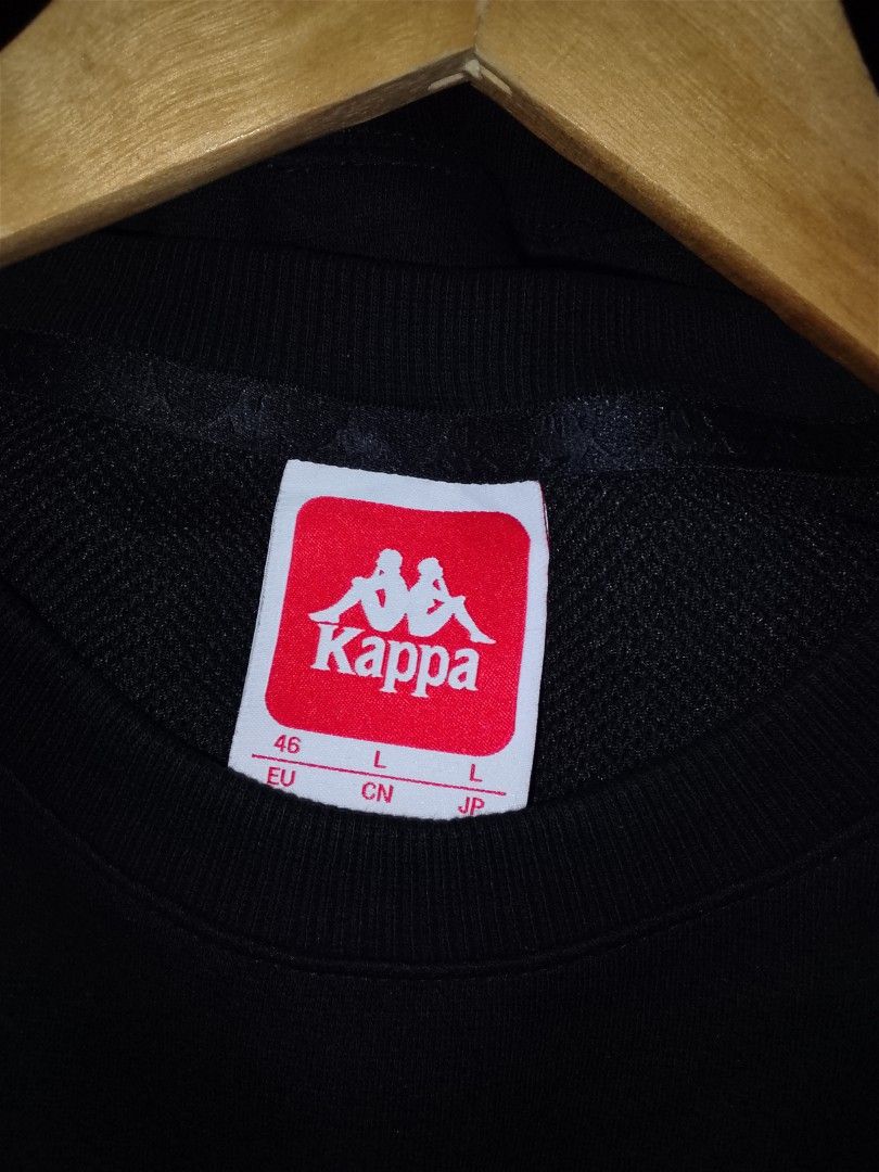 Kappa Sweater (Category: Hoodies) located in Dasmarinas. Submitted by alexander24 (Listing ID 1465102784, Image 2). Description: Kappa multi logo Sweater Size: Large Dimes: W22 x L28 Condition: Good as new Color rate: 10/10 No issue.