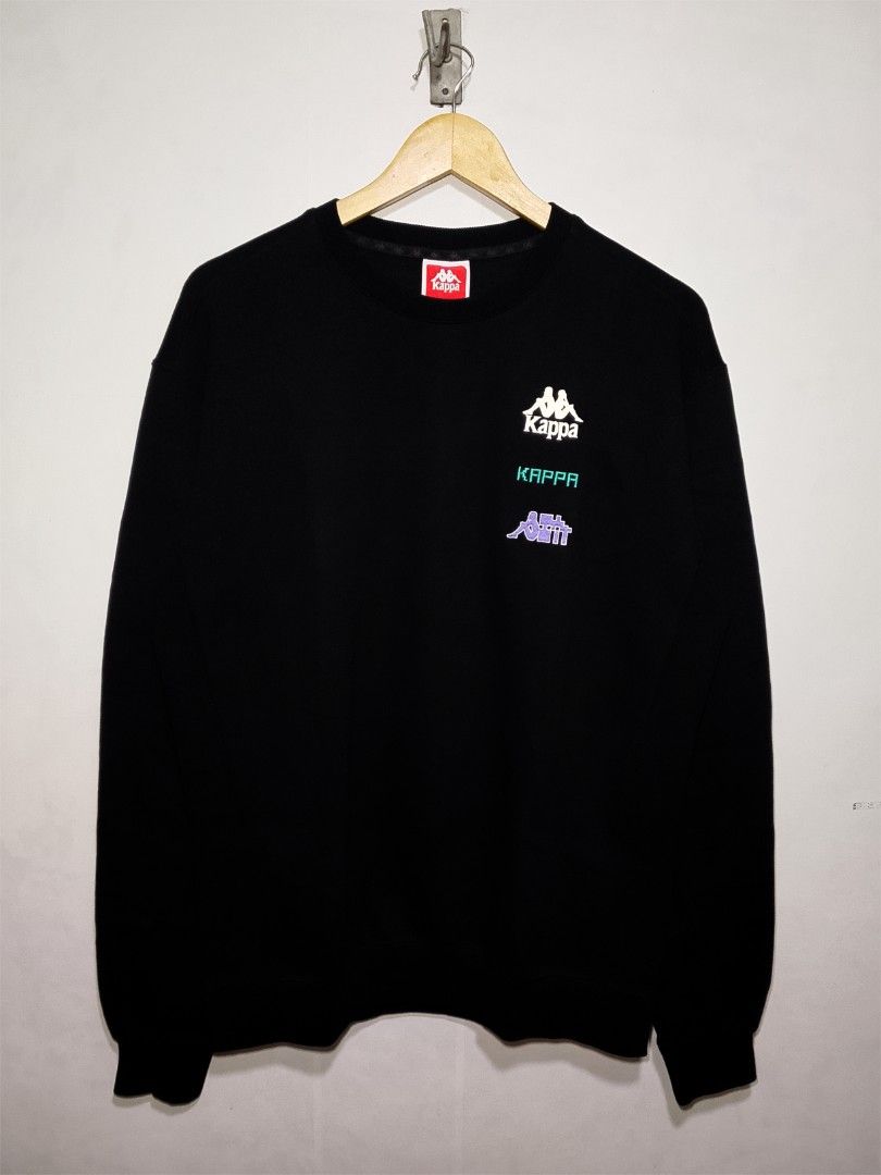 Kappa Sweater (Category: Hoodies) located in Dasmarinas. Submitted by alexander24 (Listing ID 1465102784, Image 1). Description: Kappa multi logo Sweater Size: Large Dimes: W22 x L28 Condition: Good as new Color rate: 10/10 No issue.