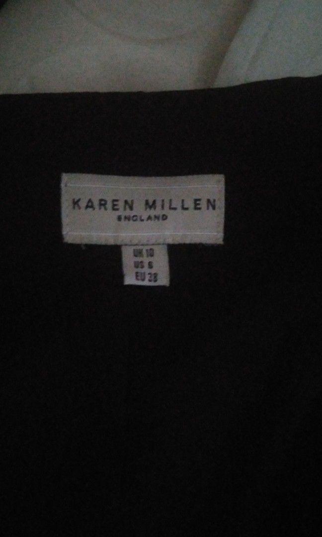 Karen Millen dress (Category: Dresses) located in San Fernando. Submitted by kitkat.astina (Listing ID 1464973366, Image 3). Description: black not used in vgc tape measurement front: bust: 16 inches waist:14 inches length: 37 inches.