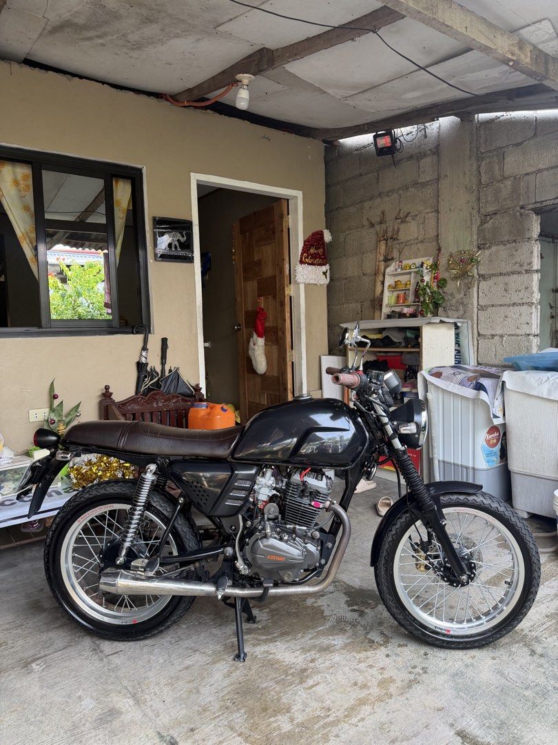 Keeway Cafe Racer 152 (Category: Motorbikes for Sale) located in Balagtas. Submitted by mjandrada106652 (Listing ID 1457268842, Image 2). Description: For sale Keeway CR152 2022 Model Good running condition Updated PMS Original OR/CR Open deed of sale ID w/ signature Unregistered July 2026 34k odo Upgrades: Cordial Sawtooth Tires 90/70f 120/70r Moritech rim 2.15f 3.00r Oversized spokes 8G Rcb tire valve cap Owens 355mm shock 15-45 sprocket set Ne