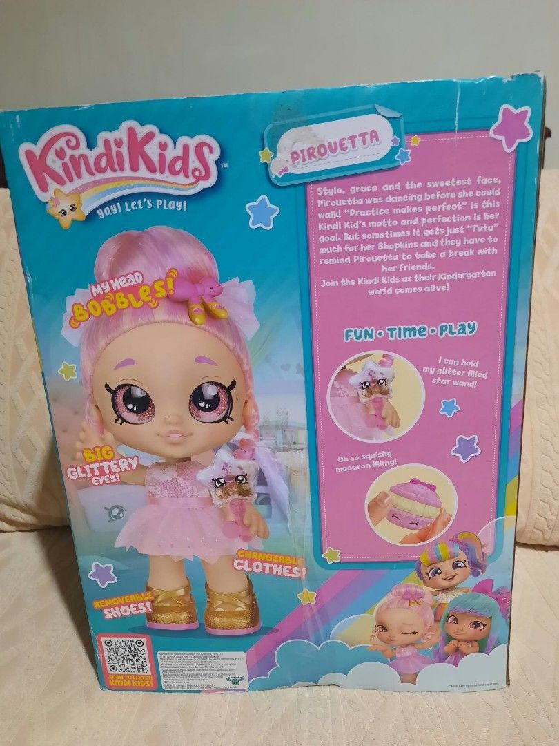 Kindi Kids Pirouetta Doll Boxed (Category: Designer & Blind Box Toys) located in Quezon City. Submitted by nispat (Listing ID 1465116519, Image 2). Description: Original Kindi Kids Fun Time Friends Pirouetta Ballerina Doll - Bobble Head with Star Wand Price: P2,800 Condition: Brand New with Box (sealed) *Why this doll is special:* ✨ *My Head BOBBLES!* - Her big cute head wobbles when she dances and walks! ✨ *I Can HOLD My STAR WAND!* - Comes with
