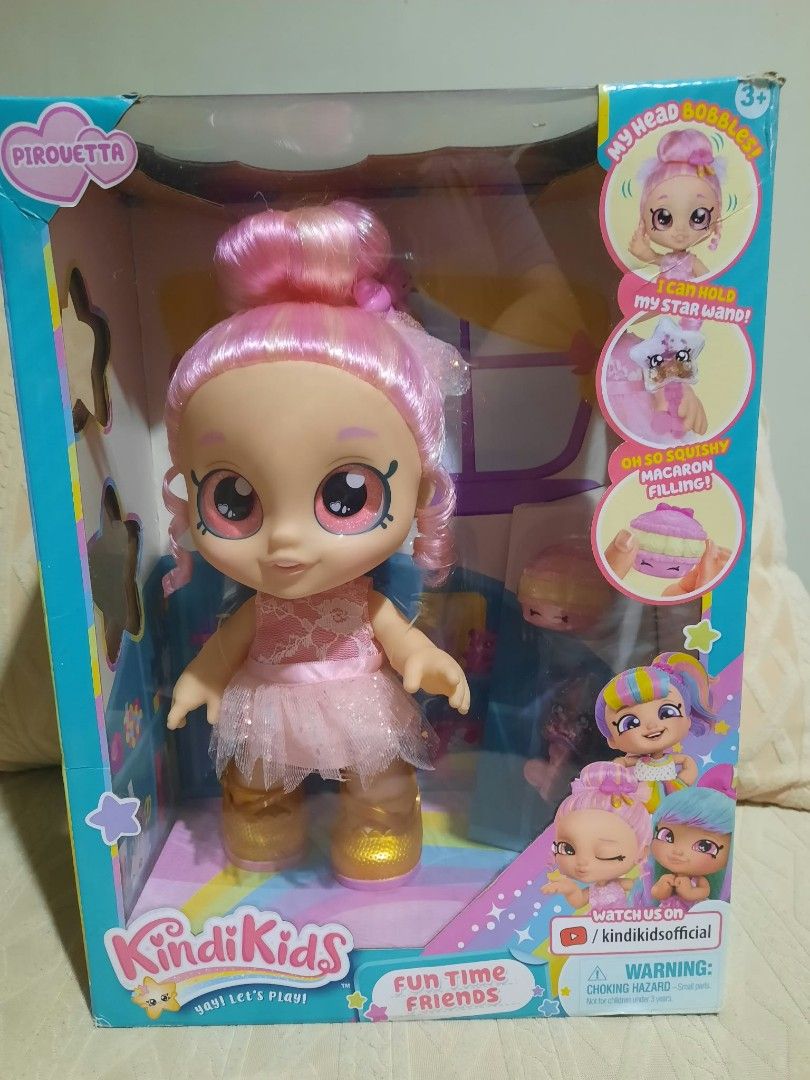 Kindi Kids Pirouetta Doll Boxed (Category: Designer & Blind Box Toys) located in Quezon City. Submitted by nispat (Listing ID 1465116519, Image 1). Description: Original Kindi Kids Fun Time Friends Pirouetta Ballerina Doll - Bobble Head with Star Wand Price: P2,800 Condition: Brand New with Box (sealed) *Why this doll is special:* ✨ *My Head BOBBLES!* - Her big cute head wobbles when she dances and walks! ✨ *I Can HOLD My STAR WAND!* - Comes with