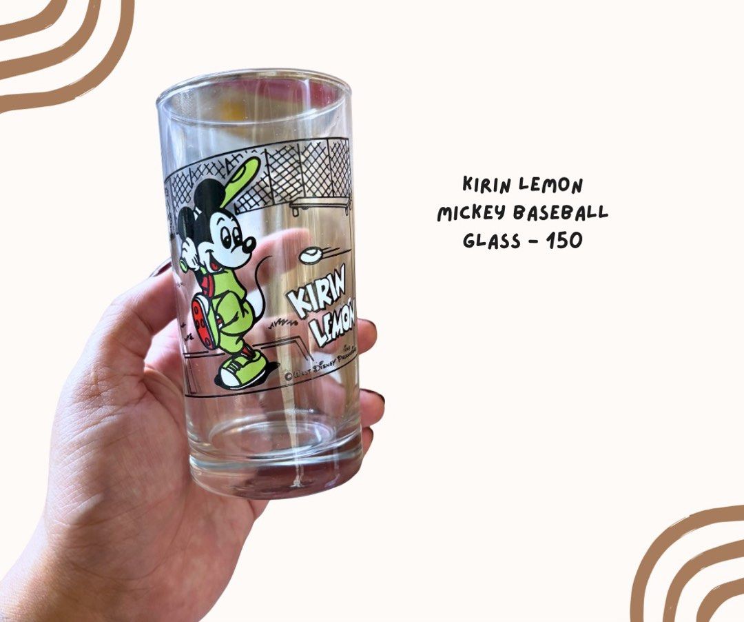 Kirin Lemon Mickey Mouse Baseball Drinking glass with box (Category: Dinnerware & Cutlery) located in Pasig City. Submitted by homeyvibesph (Listing ID 1465014424, Image 1). Description: .