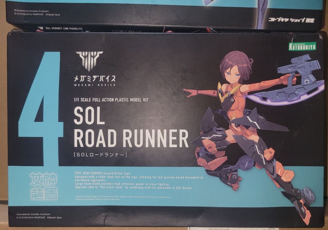 Kotobukiya Megami Device Sol Road Runner (Category: Gundam & Model Kits) located in Manila. Submitted by gimsamonte (Listing ID 1464981720, Image 1). Description: MOP: Landbank, Lalamove COD if 2k below, Gcash Shipping via Lalamove or JRS if outside Manila. Meet ups: UP Technohub (+30), Ever Gotesco(+30), Puregold Commonwealth, TOTAL Commonwealth, Sm North(+60), Megamall(+60), Centris(+40) SM Fairview (+60) SM Makati (+80).