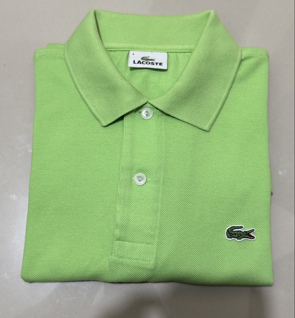 Lacoste Polo Shirt (Category: Tshirts & Polo Shirts ) located in Bacolod City. Submitted by thriftppy_ (Listing ID 1464991831, Image 3). Description: LACOSTE APPLE GREEN Size: 4 Width: 22 Length: 27 Color rate: 9.8/10 Condition: Excellent near new Issue: None DM for sure buyers 📥 Mode of payment:GCASH, BANK TRANSFER Unli vouch and vc for safety transaction. 📌Color may vary due to lighting📸 📦 Shipping via JNT EXPRESS🚚 📍Location: Bacolod City