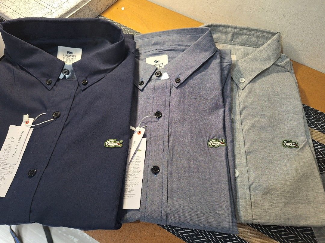 Lacoste button down polo (Category: Tshirts & Polo Shirts ) located in Muntinlupa City. Submitted by kstefanomela14 (Listing ID 1465122554, Image 2). Description: Lacoste button down polo Medium - 19x27 Large - 20x28 XL - 21x29 XXL - 22x30 COD cop LBC lalamove j&t.