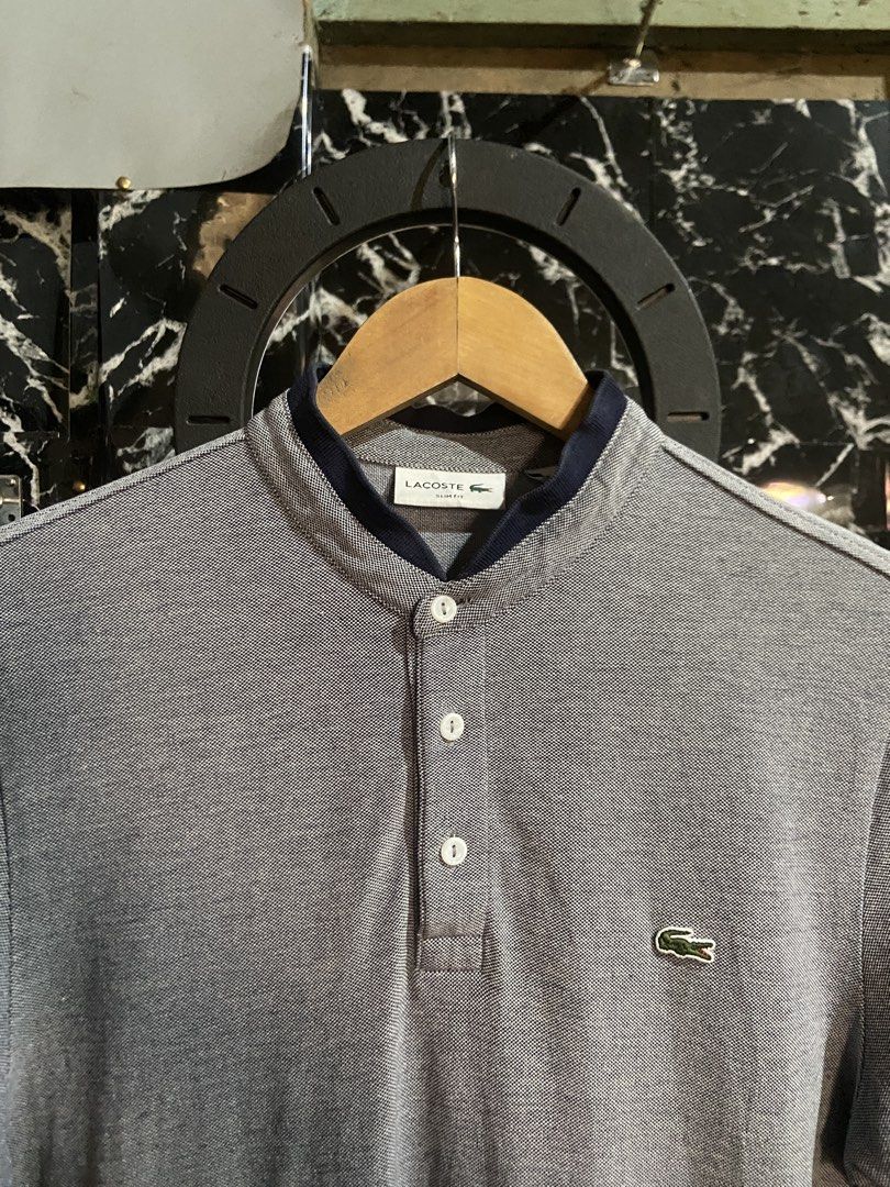 LACOSTE CHINESE COLLAR (Category: Tshirts & Polo Shirts ) located in Hinigaran. Submitted by formalwear.ph (Listing ID 1464988283, Image 2). Description: •(LACOSTE CHINESE COLLAR)• •Like new Condition •Size- M to L •Dimes- 20 by 28 •Cr - 9.8/10 •Flaws- NONE •Color may vary due to lightings •Washed and ready to wear✅ •Very Presentable to weaR PHP 📥+ sf Affordable ✅ NOTE : If interested kindly message me directly bcause my account is underlimit fo