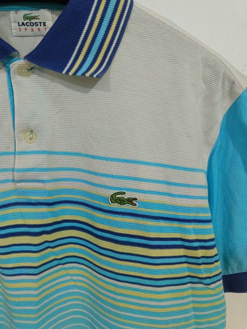 Lacoste Polo Shirt (Category: Tshirts & Polo Shirts ) located in Cebu City. Submitted by authenticgrids (Listing ID 1465130045, Image 2). Description: Lacoste Striped Polo Shirt 🐊🐊🐊🐊🐊🐊 Size 4 on Tag Medium Issue/s: Minimal pinhole Dimensions Width 20 inches Length 27 inches 📥📥📥📥📥📥 DM us for more details of the product.