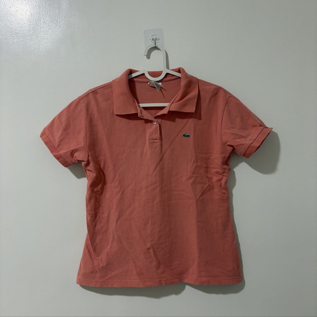 Lacoste Salmon Pink Polo Shirt Size 40 (Category: Shirts) located in Bulacan. Submitted by laleesa_ (Listing ID 1465083721, Image 1). Description: Fits S-M Parang na alter yung length.