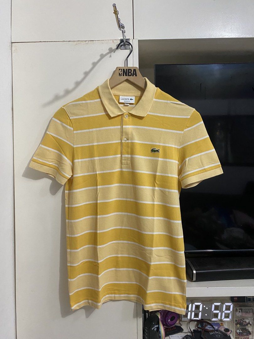 Lacoste stripe poloshirt (Category: Tshirts & Polo Shirts ) located in Santa Maria. Submitted by jordangail (Listing ID 1465037670, Image 1). Description: 18x27 xs on tag 2 on tag As new condition 3x lang nagamit mula binili Mine nyo na Gcash Jnt God bless.