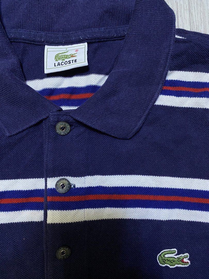 Lacoste stripes (Category: Formal Shirts) located in Pasig City. Submitted by terrencec34805 (Listing ID 1465130012, Image 2). Description: Lacoste stripes In very good condition Size:7 XL Width:24 Length:29.