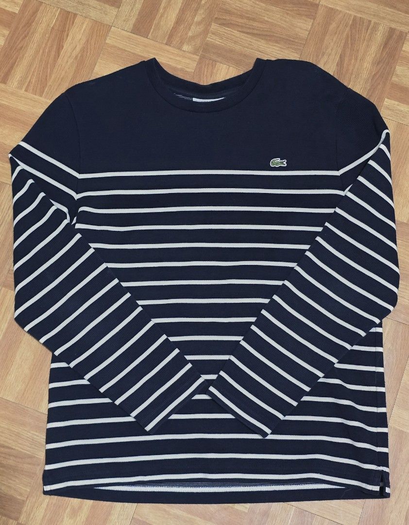 Lacoste Stripes Pullover (Category: Vests) located in Manila. Submitted by gilbert0522 (Listing ID 1465055366, Image 1). Description: • Navy blue Lacoste Pullover • Color rate: 10/10 • Issue: None • Size: 22x26 / FR4 • NEGOTIABLE TO SURE BUYER YOU CAN CHECK MY OTHER LISTINGS 👕 All Authentic/Original Preloved from South Korea 📍Sampaloc, Manila 🚚 JNT/Lalamove.