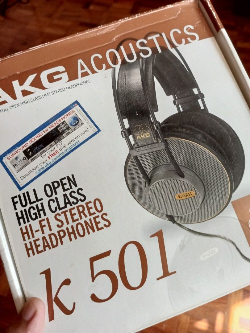 Legendary Flagship AKG K501 (Category: Headphones & Headsets) located in Manila. Submitted by archived.333 (Listing ID 1465024008, Image 1). Description: Flagship AKG k501 -Brand new never used -impossible to find in this condition, this came out 1996-2004, more than 2 decades ago, still very sought after by collectors, this was before harman kardon acquired AKG -Made in Austria not china. this is considered the real AKG by purists. this was thei
