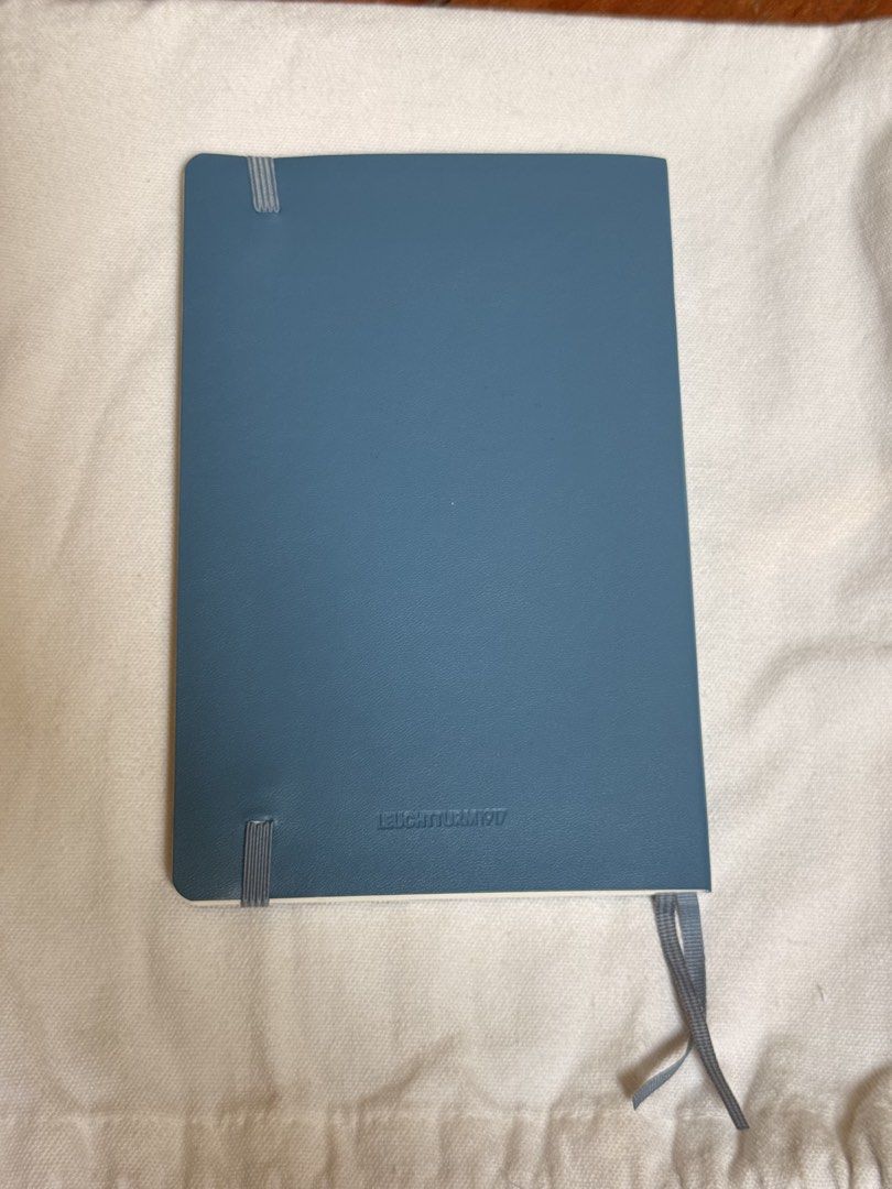 Leuchtturm1917 Medium A5 Dotted Notebook Blue (Category: Stationery & School Supplies) located in Cavite. Submitted by sammynerona (Listing ID 1464971916, Image 2). Description: - Brand: Leuchtturm1917 - Size: Medium - Ruling: Dotted - Color: Blue - Condition: Brand new, unused, and carefully stored - Features: Index pages, page numbers, elastic closure band, and two bookmark ribbons - Inclusions: Original stationery inserts and label stickers.