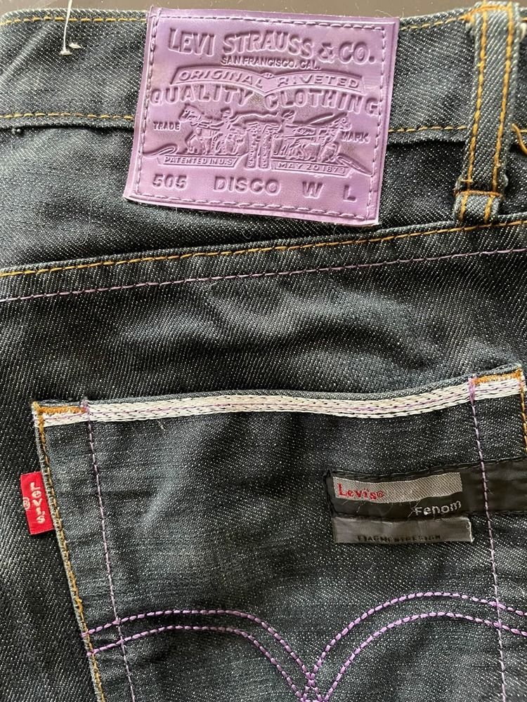 Levi's 505 Disco Fenom x Fragment Design (Category: Coats, Jackets and Outerwear) located in Paranaque City. Submitted by juan_luma (Listing ID 1465030186, Image 1). Description: Fenom x Fragment Design collaboration From Japan 2006 It don't fit now size 28 Selling as is Inspect before buying No claim of authenticity No returns Selling for P3.5k only.