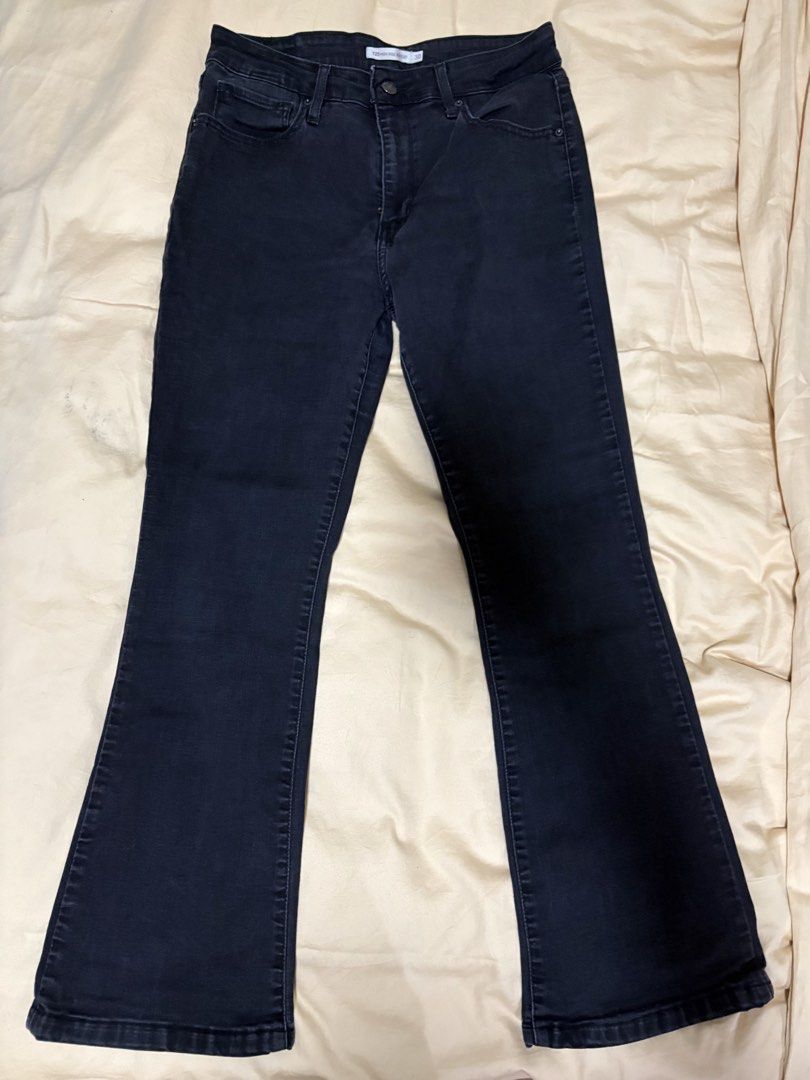 Levi's 725 High Rise Bootcut Jeans Size 30 (Category: Jeans) located in Quezon City. Submitted by bluefrenchorn (Listing ID 1465026138, Image 1). Description: - Brand: Levi's (725 High Rise Bootcut) - Color/Wash: Dark wash black denim - Size: Tagged size 30 - Measurements: ~13.5”waist across (flat lay), ~37.5” total length, rise 11 inches Stretchable - Details: Button closure with zip fly, classic 5-pocket design - Sustainability: Water Less prod