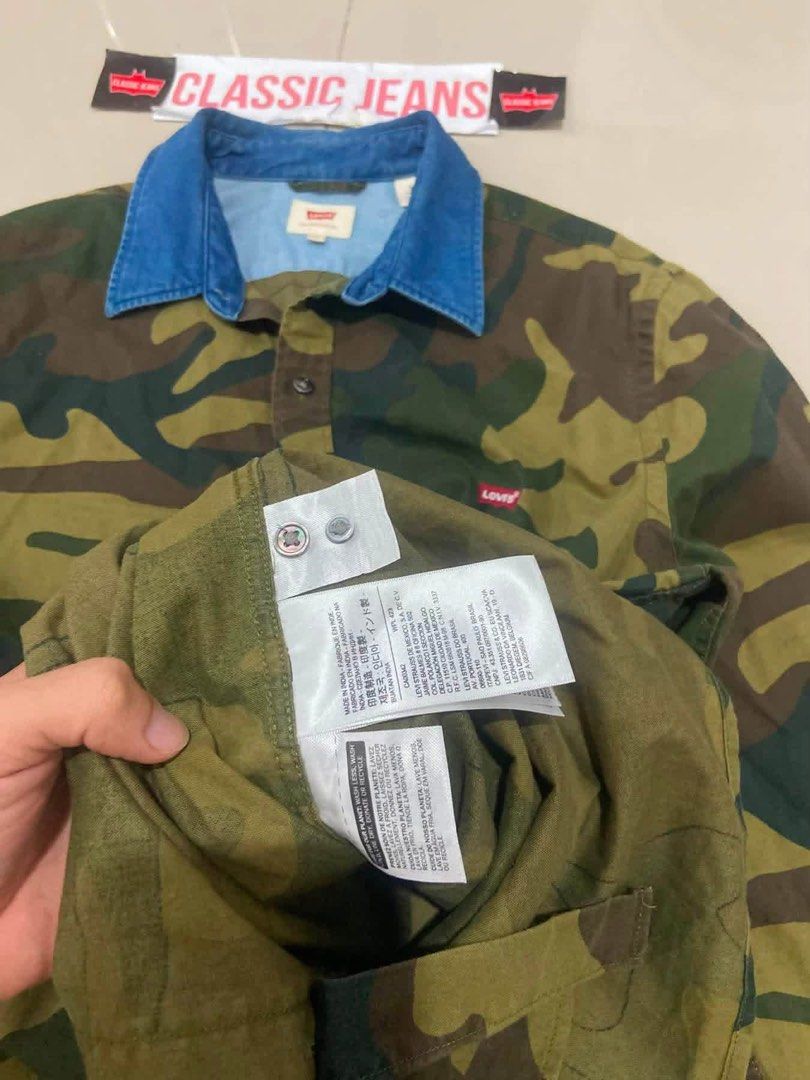 levis camouflage (Category: Longsleeves) located in Taguig. Submitted by cjphvip (Listing ID 1465139592, Image 3). Description: LEVIS CAMOUFLAGE😎 MINE CAMOU ₱1500 FREE SF📌 size medium to large 20.5 - 21 x 28 as new condition embroidered ready to use MINE CAMOU ₱1500 FREE SF📌.