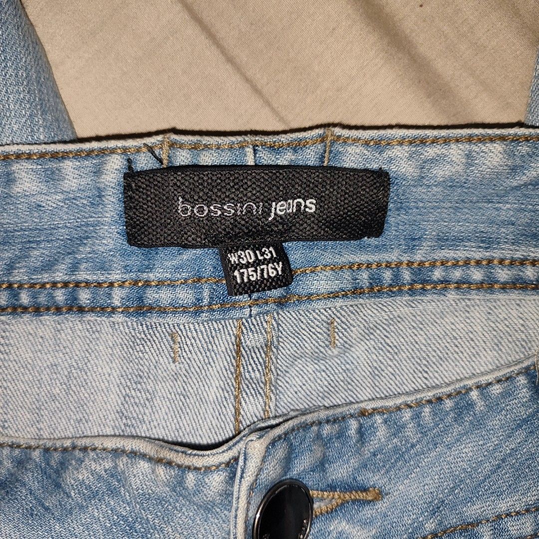 Light Denim Bossini Pants (Category: Jeans) located in Quezon City. Submitted by autodrop_ph (Listing ID 1465083070, Image 2). Description: Size: Small Dimes: Waist: 28 inches Length: 40 inches Leg Opening: 7 inches Good Condition..