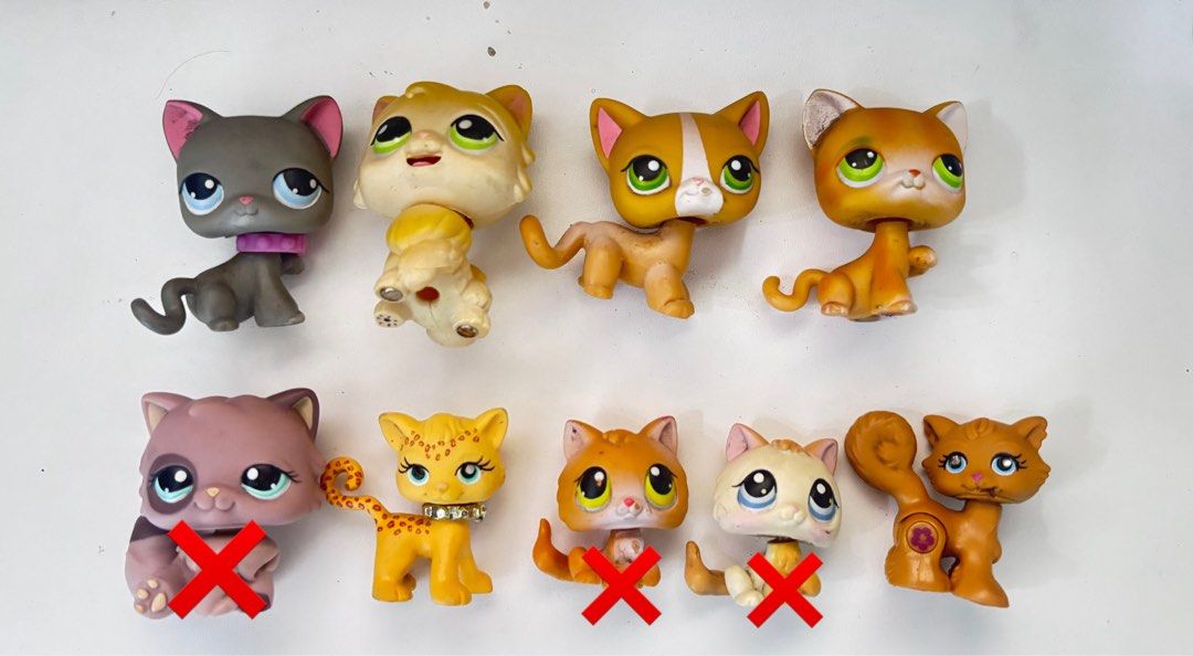 Littlest Pet Shop LPS Cat Figures (Category: Figurines & Statues) located in Quezon City. Submitted by mommyclutter (Listing ID 1464799571, Image 1). Description: - Bundle of 9 assorted Littlest Pet Shop cat figures - Includes short hair cats, kittens, and stylized felines - Features various poses and vibrant colors - Perfect starter lot for collectors or kids' play - Minor paint wear from previous use .