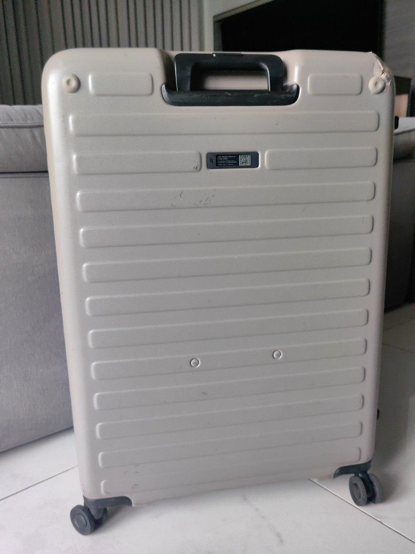 LOJEL grey hard-shell luggage suitcase with TSA lock (Category: Luggage) located in Makati City. Submitted by kruelscloset (Listing ID 1464989002, Image 2). Description: LOJEL hard-shell luggage in grey. Includes a built-in TSA combination lock and smooth rolling wheels. Solid carry capacity for trips. Normal scuffs from travel use, everything works properly..