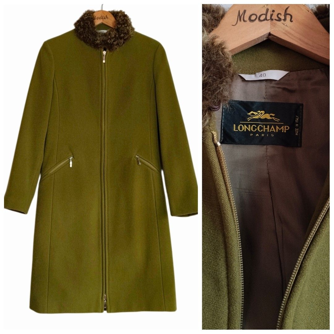 Long Champ Wool. coat (Category: Luxury Apparel) located in Caloocan City. Submitted by modishthriftstore (Listing ID 1465132337, Image 1). Description: Long Champ Long winter-autumn Coat * Like New* with fur detail on collar ❤S-M S:16 Width: 18 inches L: 39 loc: Rainbow village 5 North Caloocan.