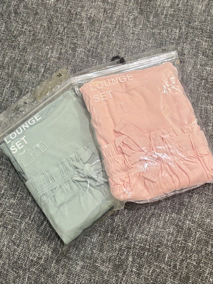Lounge Set Shirt and Shorts (Category: Sets or Coordinates) located in Mandaluyong City. Submitted by kthln (Listing ID 1465070817, Image 1). Description: - Brand: Surplus - Quantity: 2 pairs (Green and Pink) - Size: Medium (M) - Includes: Short-sleeve shirt and shorts with drawstring waist per set - Material: Soft and comfortable fabric - Condition: Brand new with tags in original ziplock packaging Price: 399 PHP each Take both for 750.