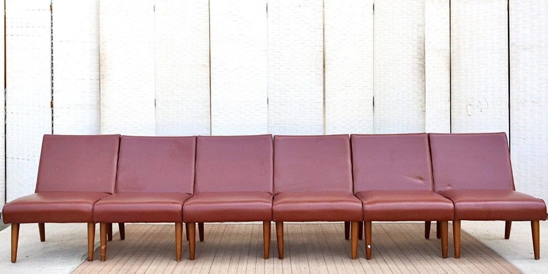 Lounged Chair (Category: Chairs) located in Meycauayan. Submitted by marygracecasimiro (Listing ID 1465043074, Image 3). Description: JAPAN SURPLUS FURNITURE "KOKUYO" 6PCS ACCENT/LOUNGE CHAIR IN LEATHER CUSHION Size 20L x 22W x 13.5SH x 27.5 (AS-IS ITEM) *Minimal Scratch Only IN GOOD CONDITION🩷💛 Price:4,500 each.