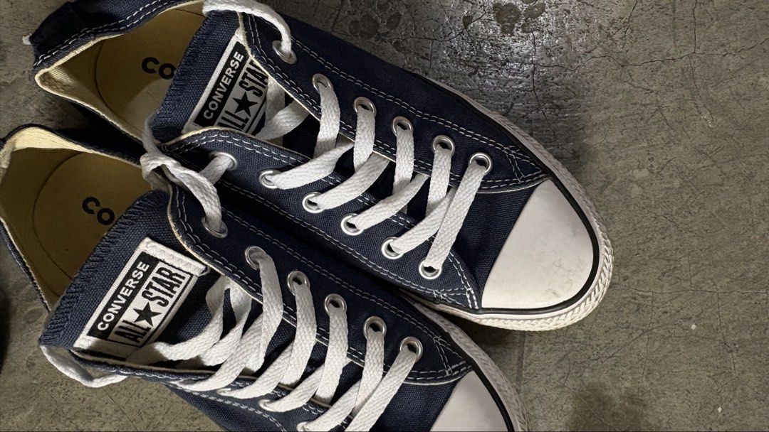 Low Top Converse Navy Blue (Size 6 M, 8 W) (Category: Casual Shoes) located in Quezon City. Submitted by garagesale010162928 (Listing ID 1465010055, Image 1). Description: Rfs: size too small for me No more box Used only around 4-5x Price negotiable Mens size 6 / womens size 8.