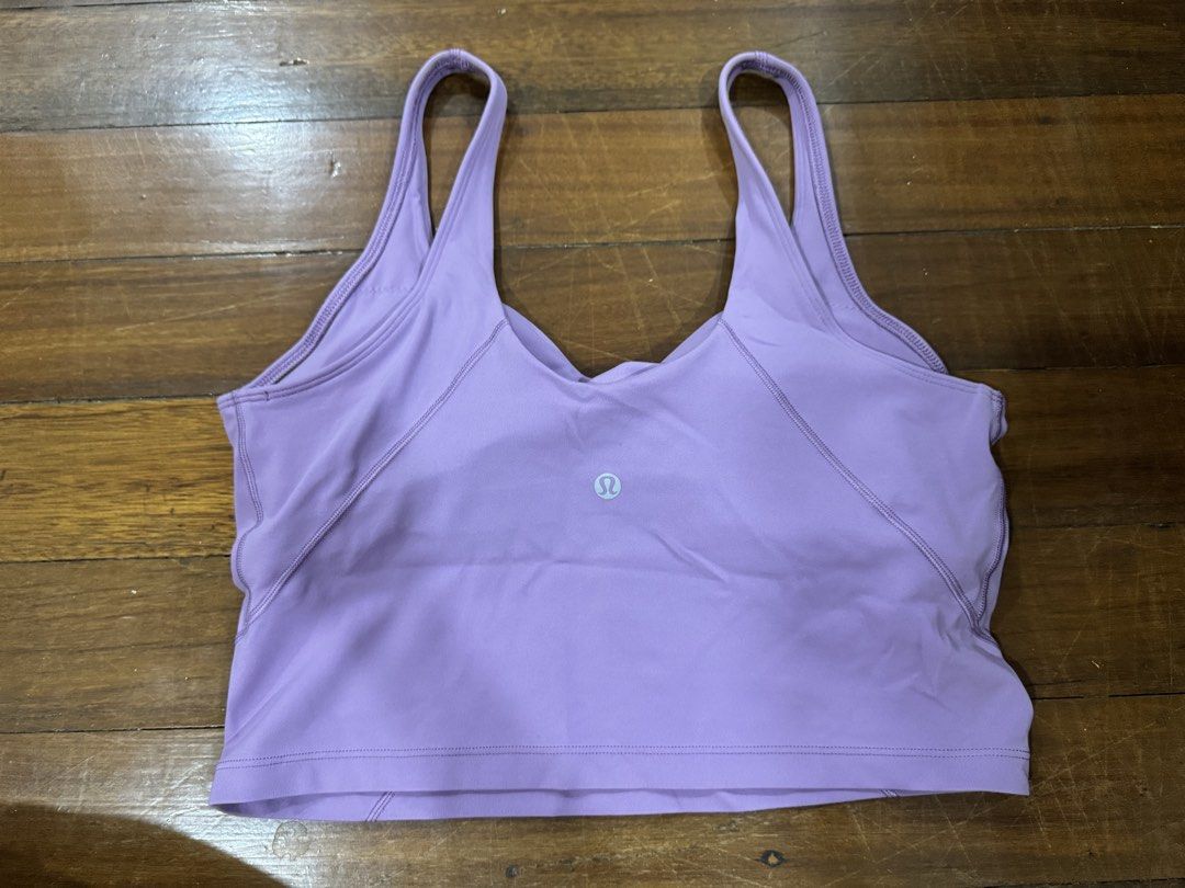 Lululemon Align Tank Size 10 Lilac (Category: Activewear) located in Quezon City. Submitted by charlieschamps (Listing ID 1465090691, Image 2). Description: RFS: No longer doing yoga and pilates Size 10, tag removed Pads included Payment via Gcash J&T shipping c/o buyer.