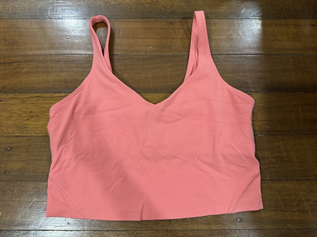 Lululemon Align Tank Size 10 Salmon Pink (Category: Activewear) located in Quezon City. Submitted by charlieschamps (Listing ID 1465091890, Image 1). Description: RFS: No longer doing yoga and pilates Size 10 no tag Pads included Payment via Gcash J&T shipping c/o buyer.
