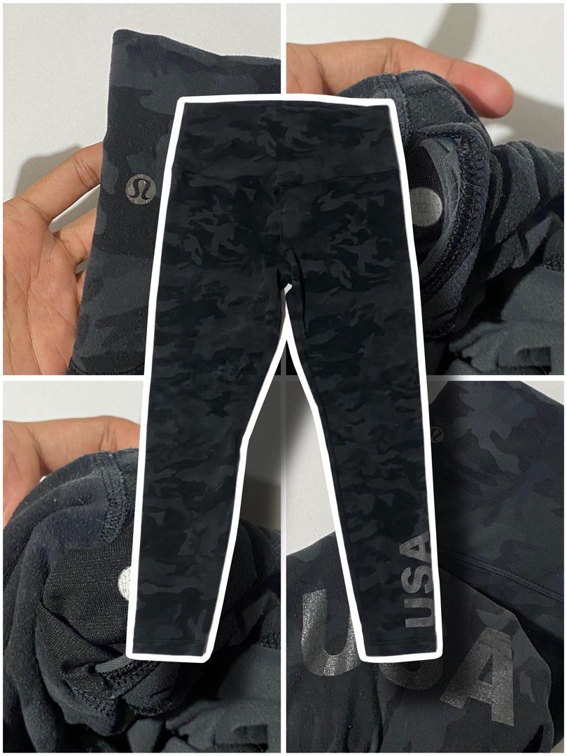 Lululemon leggings in a black or dark grey camo pattern (Category: Activewear) located in Naga. Submitted by jamesarkkkk (Listing ID 1462850232, Image 1). Description: minimal issue.